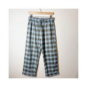 BURU Sage Plaid Vest and Cropped Drawstring Pull On Pants Size M